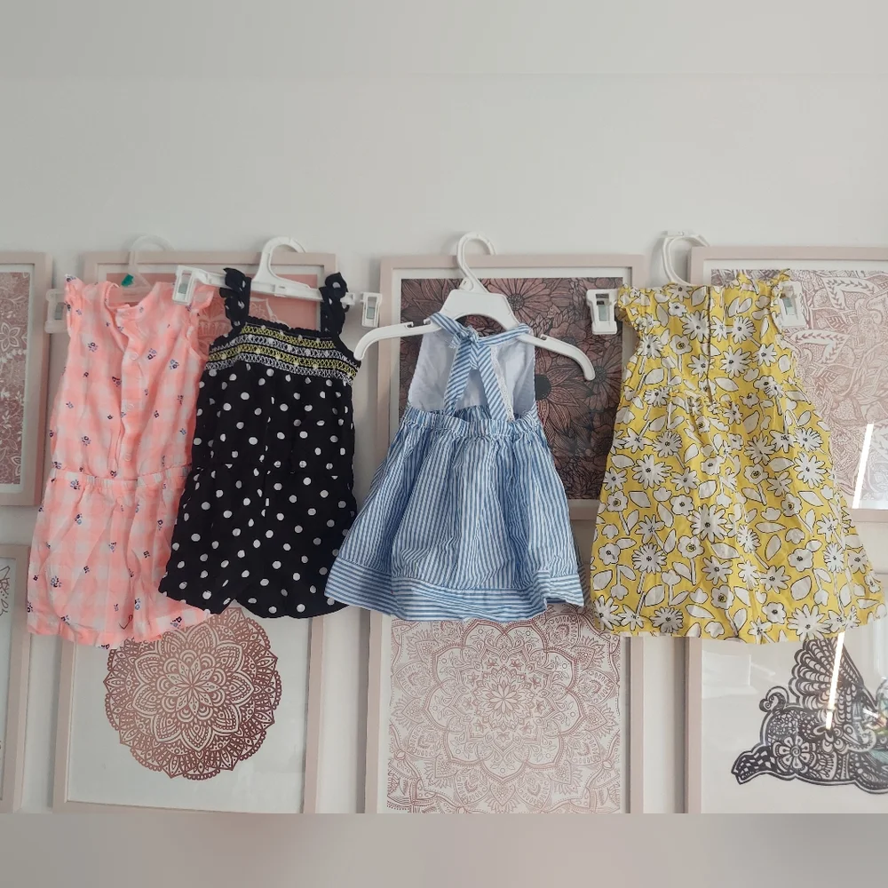 🎁 10/$25  Summer Girl bundle, 12 months, 2 dresses and 2 rompers